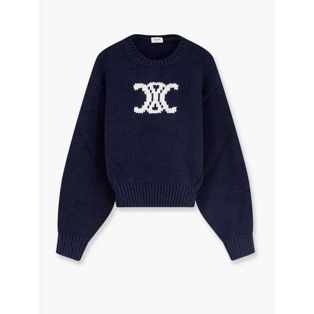 Celine Women Triomphe Cotton Blend Sweater